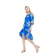thumbnail image 2 of Women's Hawaiian 3/4 Sleeve Mermaid Ruffle Tunic Dress 2XL Hibiscus Blue, 2 of 5