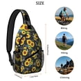thumbnail image 2 of Yellow Floral Sunflower Pattern Sling Backpack, Boho Country Crossbody Shoulder Bag with Wildflower Bloom and Rustic Summer Design Daypack, 2 of 6