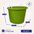 thumbnail image 4 of Homz Seau de Rangement Intérieur Extérieur de 17 Gallons avec Poignées, Lime Audacieuse (Lot de 4), 4 of 9