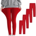 thumbnail image 4 of YUNAFFT Girls Stretchy Soft Leggings 3-12Y 4-Pack Lycra Spandex Pure Color Breathable Base Layer Pants, 4 of 9