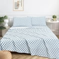 thumbnail image 4 of EnvioHome 100% Cotton Bed Sheets, 4 Piece - Cool & Crisp Cotton Percale King Size Bed Sheets - Mandalas Blue, 4 of 8