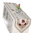 thumbnail image 3 of Contemporary Style Table Runner Simple table runner; Design Embroidery Flower Tablecloth Floral Runner, Rusty Red, 40x150cm, 3 of 9
