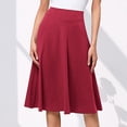 thumbnail image 4 of jovati Jupes pour Femmes Mi-Longues Femmes Fille Extensible Taille Haute Plissée Version Mi-Longue Jupe Évasée en Tricot Jupes Taille Haute pour Femmes, 4 of 4