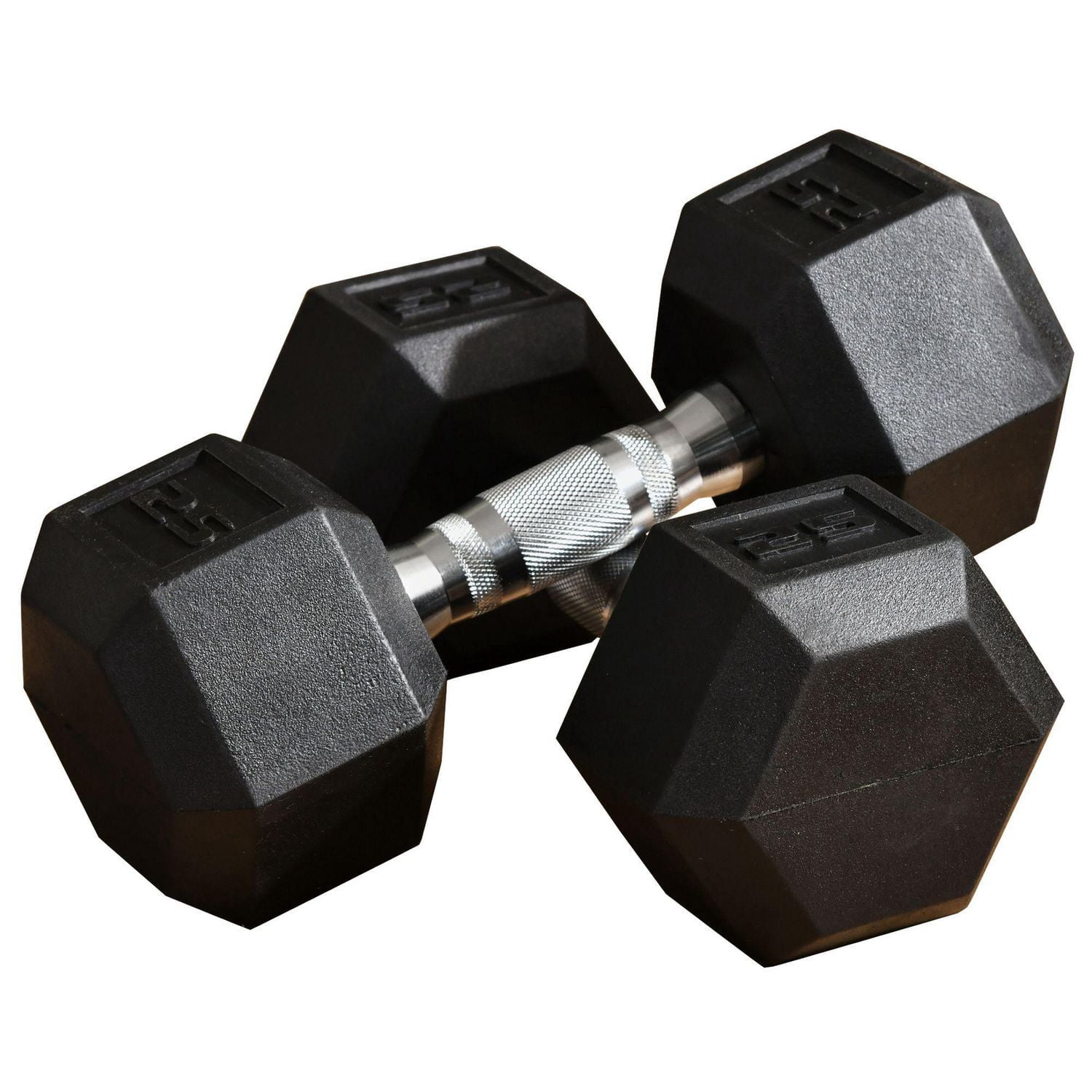 Soozier 50lbs Rubber Dumbbells Set, Weight Training for Body Fitness Training