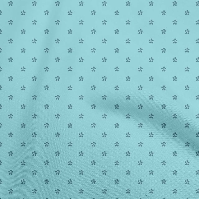 oneOone Silk Tabby Light Blue Fabric Floral Sewing Material Print Fabric By The Yard 42 Inch Wide