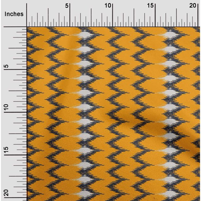 oneOone Tissu en Coton et Soie Imprimé Chevron Ikat BTY 42 Pouces de Large