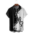 thumbnail image 2 of Xdzjlr Polo pour Hommes Chemise Décontractée Musique Patchwork Manches Courtes Bouton Col Rabattu Blouse Tendance m, 2 of 4