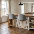 thumbnail image 2 of Homy Casa Set of 2 24.4" Swivel Bar Stools, Grey Fabric Counter Chairs for Kitchen Island & Home Bar, 2 of 8