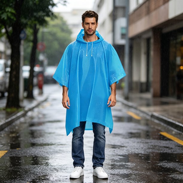 Iumwxz Waterproof Adult Rain Ponchos Waterproof Thickened Cloak
