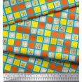 thumbnail image 2 of Soimoi Poly Crepe Fabric Geometric Square,Text & Bear Face Kids Print Sewing Fabric Yard 52 Inch Wide, 2 of 3