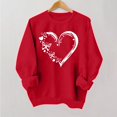 thumbnail image 1 of Styesk Chemises à Manches Longues pour Femmes Imprimé Cœur Hauts Confortables Doux Col Rond T-Shirts Chandail Mode Léger Chandail en Molleton Graphique de la Saint-Valentin Hauts Décontractés, 1 of 2