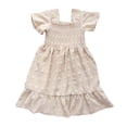 thumbnail image 4 of Robe pour Fillette à Manches Volantées, Robes de Printemps pour Filles, Robes Trapèze Smockées pour Filles, Robe de Fête pour Tout-Petits, 4 of 4