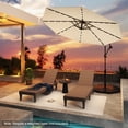 thumbnail image 2 of Gymax 10Ft Offset Hanging Umbrella Patio Outdoor w/ 32 Solar LED Lights Beige, 2 of 10