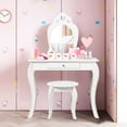thumbnail image 2 of Costway Vanity Set Princess Makeup Dressing Play Table Set W/Mirror  White, 2 of 9