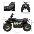 thumbnail image 3 of Aosom Kids Ride on ATV, 6V Battery Powered Quad Car for 18-36 Months, Black, 3 of 9