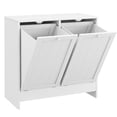 thumbnail image 1 of kleankin Armoire de Rangement pour Lessive à Bascule avec Paniers à Linge à 2 Compartiments, Blanc, 1 of 10