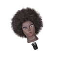 thumbnail image 1 of Pratique de Coiffure Tête de Poupée Entraînement Mannequins Tête avec Mannequin Humain Pince Afro Peau Noire, 1 of 8