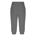 thumbnail image 3 of Timegard Womens Sweatpants Capri Pants Cinch Bottom Solid Color Cropped Joggers Workout Pants with Pockets, 3 of 6