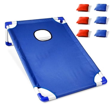 Ensemble Portable de Trous de Maïs avec 1 Plateau de Jeu de Trous de Maïs et 6 Poireaux pour Jeu de Lancer dans la Cour