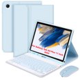 thumbnail image 1 of Mistaha Étui Détachable pour Tablette avec Ensemble Clavier et Souris Bluetooth - Étui de Protection avec Prise en Charge Stable et Fente pour Stylet pour Samsung Galaxy Tab A9/A9 Plus SM-X210/X216/X218 - Bleu Ciel, 1 of 7