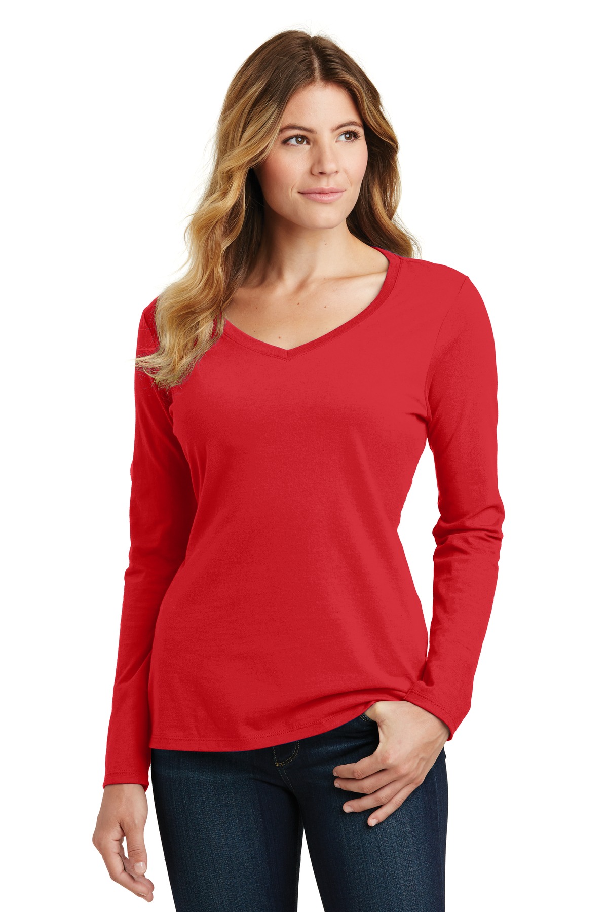 Port & Company 174 Ladies Long Sleeve Fan Favorite V-Neck Tee. LPC450VLS