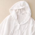 thumbnail image 4 of AherBiu Chandail à Capuchon en Lin pour Femmes, Veste de Protection Solaire à Boutons, Légère, Extérieure, Tendance, Chandails à Capuchon, 4 of 5