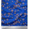 thumbnail image 1 of Soimoi Moss Georgette Fabric Insect,Leaves & Flower Floral Print Fabric by The Yard 42 Inch Wide, 1 of 2