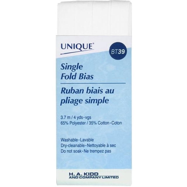 UNIQUE Single-Fold Bias Tape 3.7 m (4 yd) White