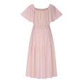thumbnail image 4 of Économies d'Été Liquidation 2025 Bovxnpu Robe d'Été pour Femmes, Robes Maxi Décontractées Boho Plage, Mode Femmes Robe d'Été Décontractée Col Carré Manches Courtes Robe Unie P, 4 of 4