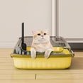 thumbnail image 1 of Suncoda Bacs à Litière pour Chats en Plastique, Bac à Litière Semi-Fermé à Barre Haute avec Conception Anti-Éclaboussures Offre un Grand Espace pour les Chats Comprend une Pelle pour Chatons, 1 of 6