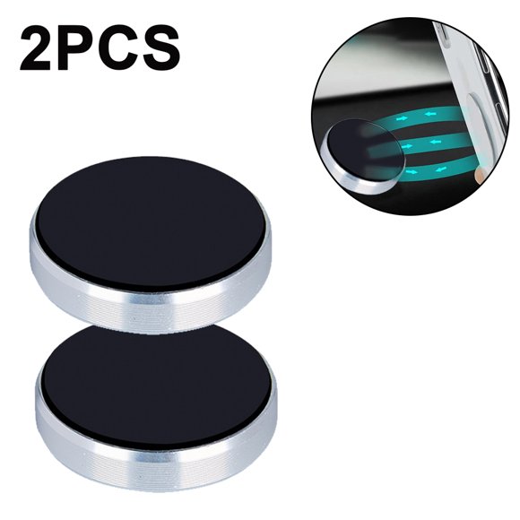 2 Pcs Supports Magnétiques Plats pour Téléphone Cellulaire pour Tableau de Bord de Voiture, Mur, Pare-Brise, Miroir, Table, Bureau à Coller Universels Compatibles avec GPS, Téléphones Intelligents, Porte-Clés Auto Echo et Plus