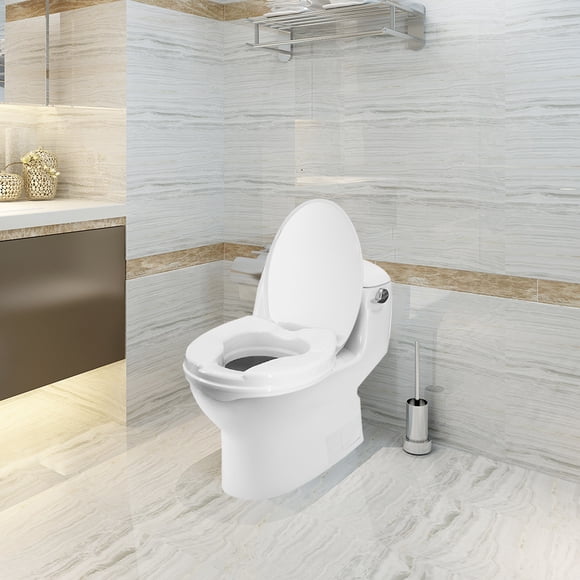The Raised Toilet 300 Lbs Heavy Duty Elevated Toilet with Tightening Clamps Raised Toilet Seats for Most Elongated Toilets White, 2 Inches