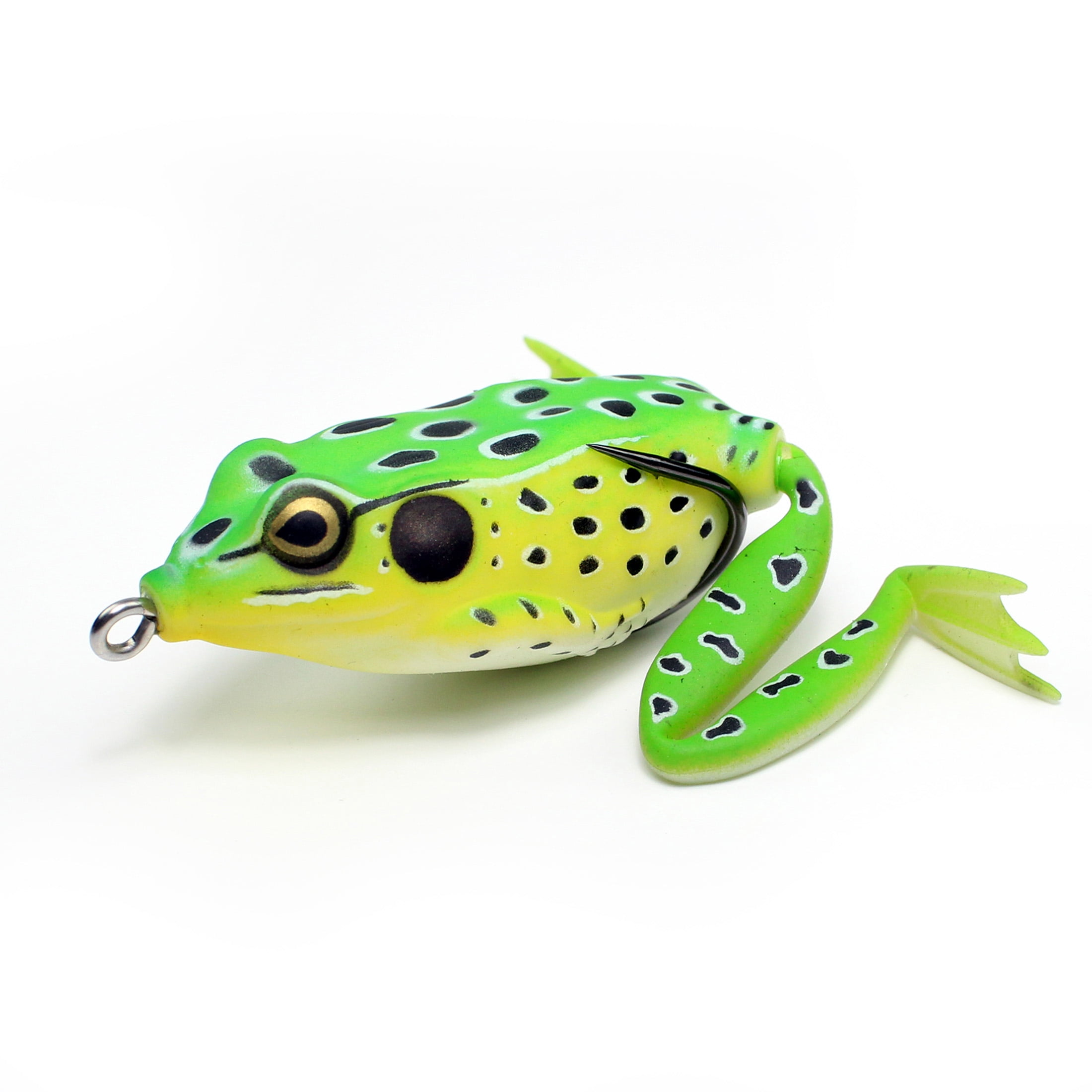 Lunkerhunt LF03 Lunker Frog Hollow Body Frog, 2 1/4" at Rest/4 1/2" Extend, 1/2 oz, Leopard, Floating - Fishing Lure