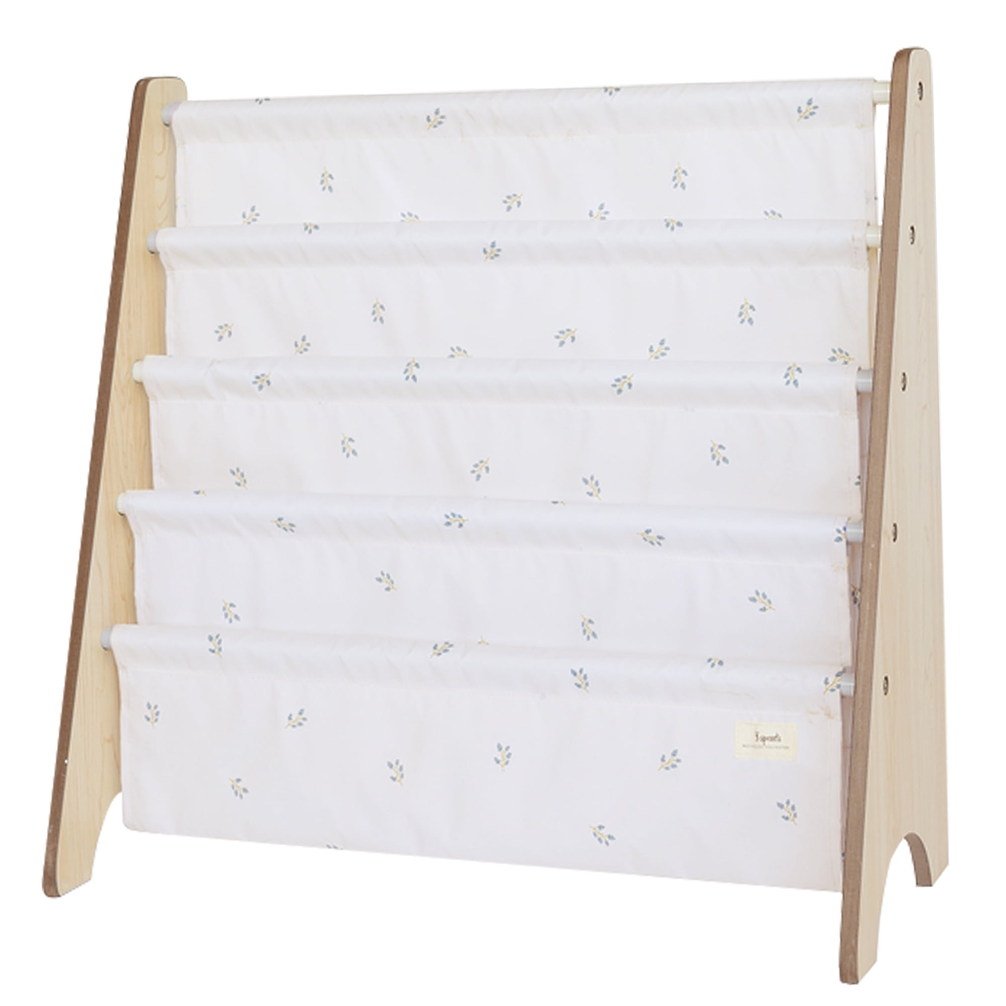 3 Sprouts Recycled Fabric Kids Book Rack Storage Bookshelf Organizer In Taupe Blueberry For Ages 3+