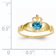 thumbnail image 2 of 14K Yellow Gold CZ December Birthstone Claddagh Heart Ring, 2 of 2