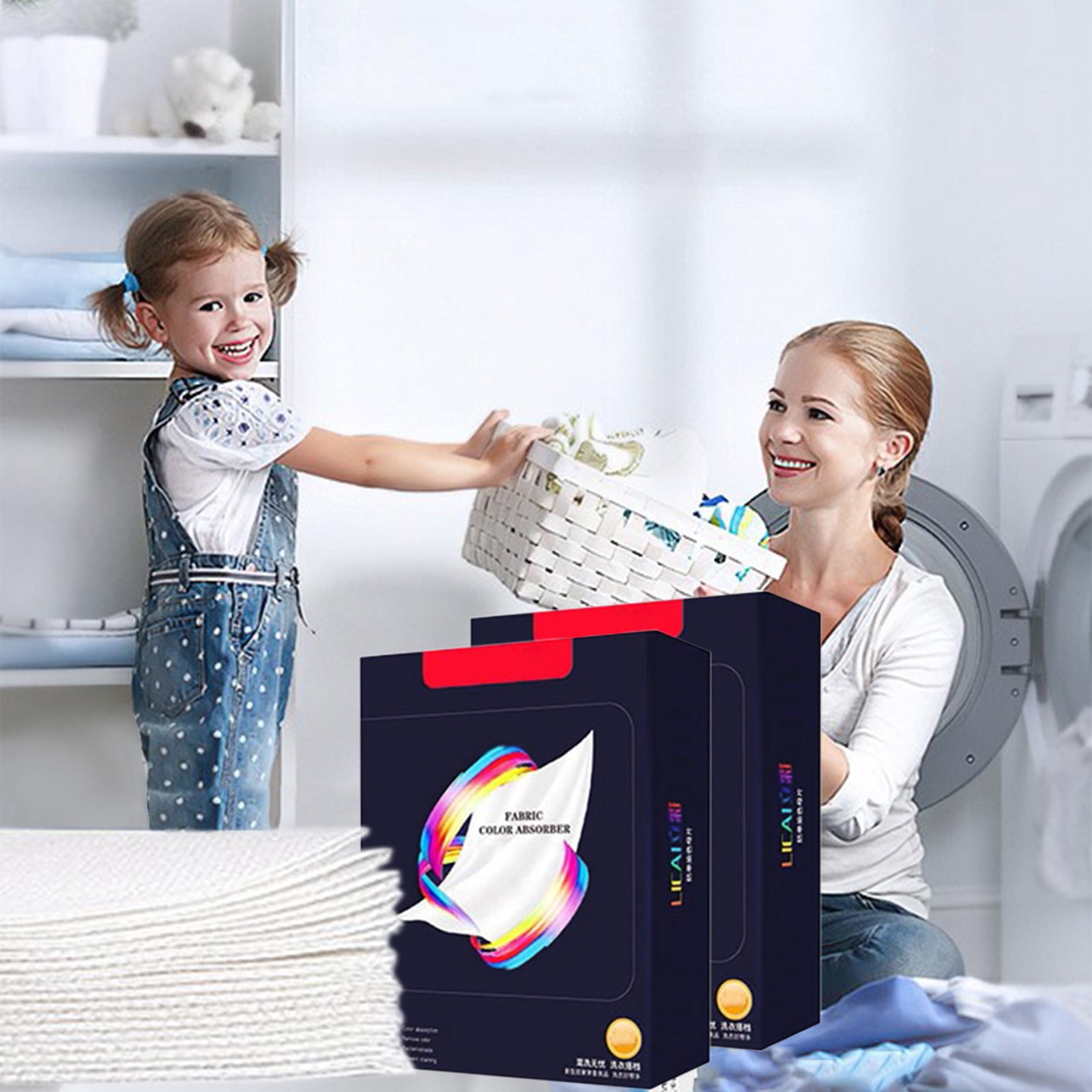 100 pcs Detergent Sheets, Color Absorber Laundry Sheets, Color Catcher, Staining Trapping Color Absorber Laundry Sheets