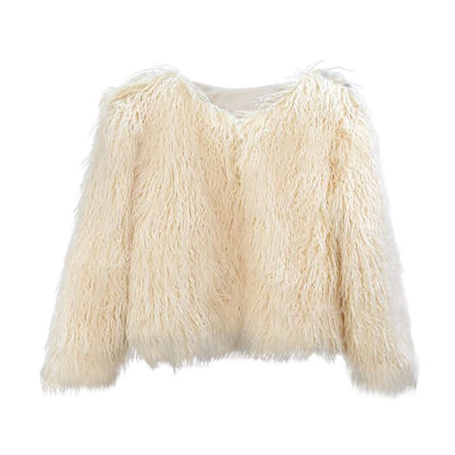 XZNGL Womens Fashion Solid Short Imitation Warm Coat Faux Tops