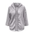 thumbnail image 4 of WEIYLL Womens Fleece Jacket Thick Knitted Cardigan Solid Color Sleeve Furry Grey Going Out Fall Tops Size XL, 4 of 4