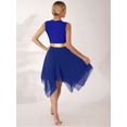 thumbnail image 4 of zdhoor Robe de Danse Maman et Moi Métallique Sans Manches Ballet Louange Moderne Lyrique Costume de Performance Bleu Royal P, 4 of 8