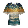 thumbnail image 5 of Penkiiy T-Shirt Imprimé Peinture Florale 3D pour Femmes G Multicolore, 5 of 5