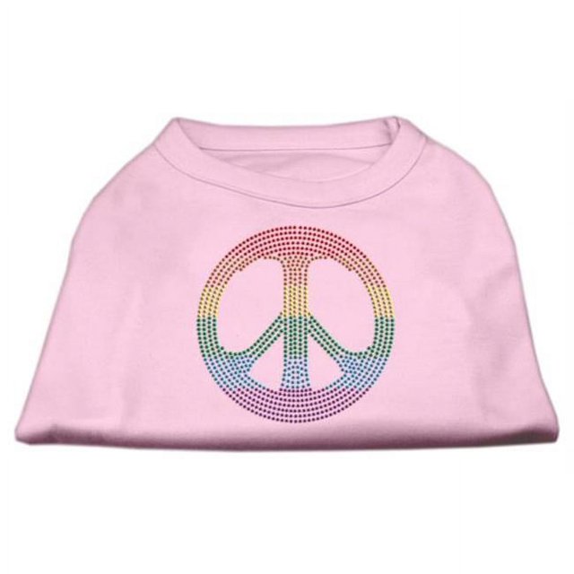 Rhinestone Rainbow Peace Sign Shirts Light Pink Xxxl (20)