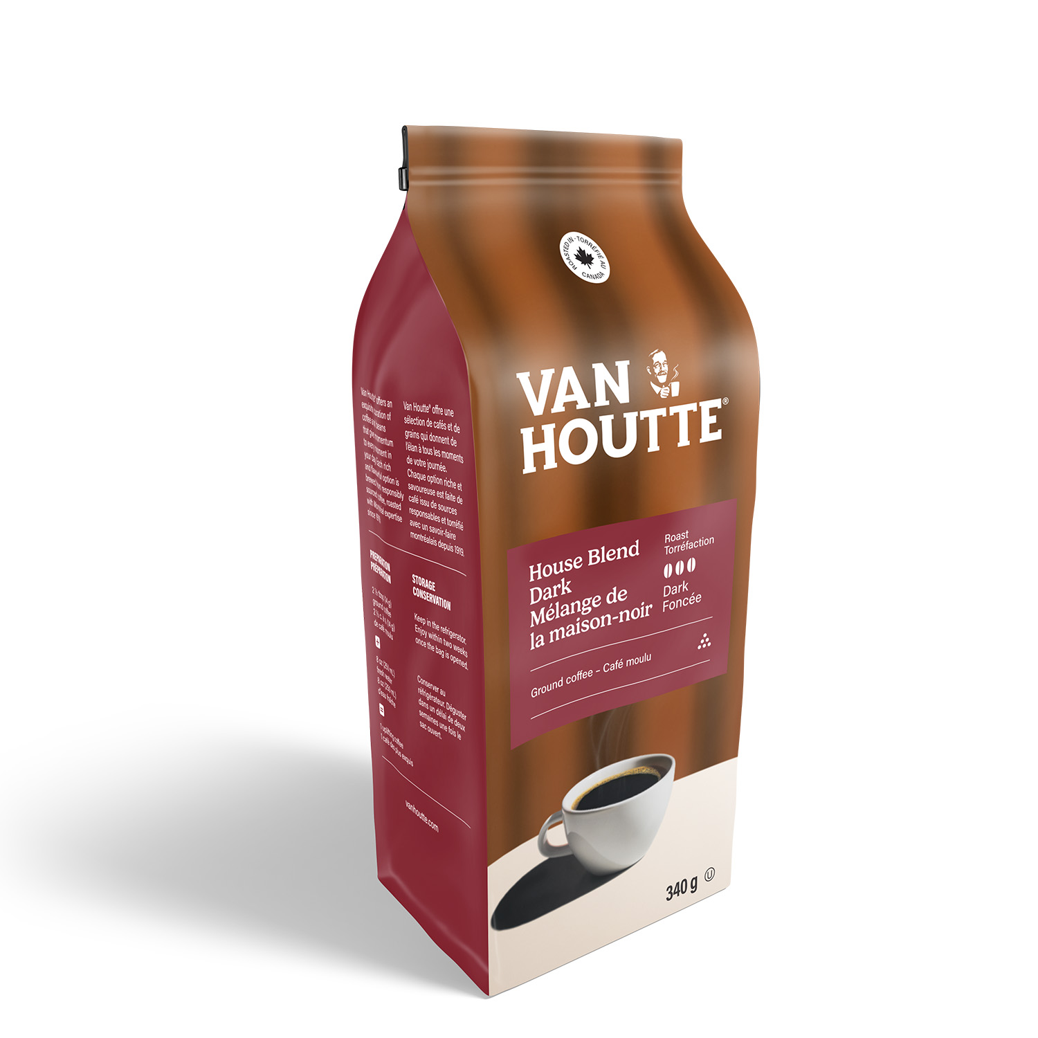Van Houtte® Mélange de la maison - noir torréfaction foncée café moulu, 340g, peut être utilisé avec les machines à café Keurig