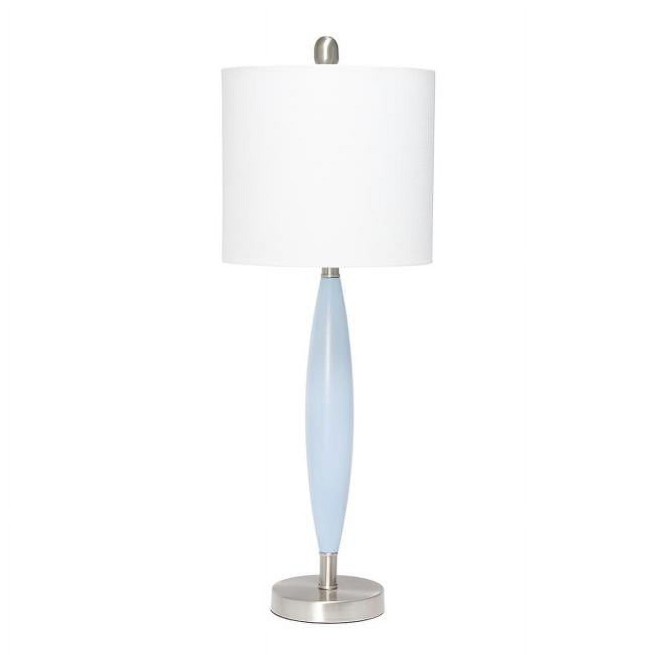 Lalia Home Stylus Table Lamp with White Fabric Shade, Blue