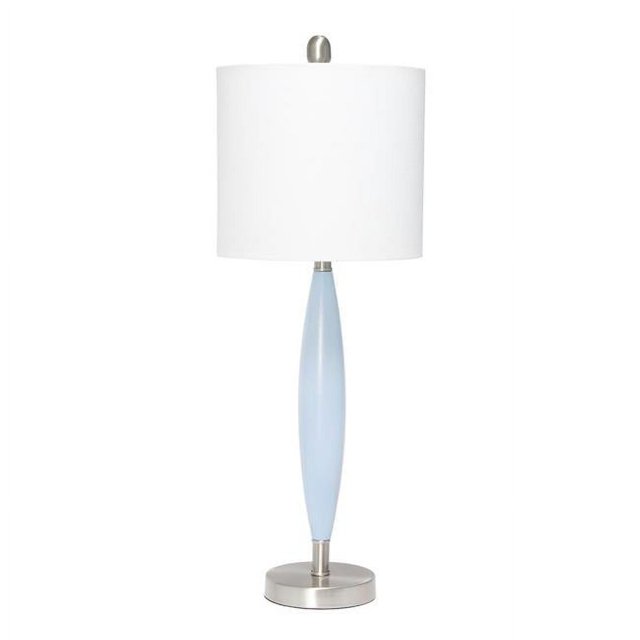 Lalia Home Stylus Table Lamp with White Fabric Shade, Blue
