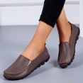 thumbnail image 4 of B91xZ Mocassins Plats Décontractés pour Femmes Bout Rond Talon Haut Bloc, Café 7.5, 4 of 5