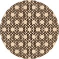 thumbnail image 1 of Ahgly Company Tapis d'Intérieur Ronds Transitionnels Lavables à la Machine, Pêche Profond Orange, 5 Pieds Rond, 1 of 7