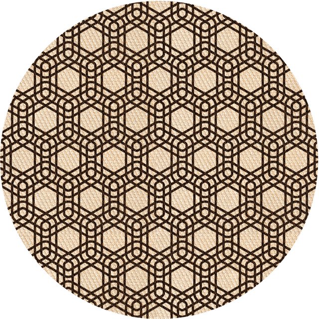 Ahgly Company Tapis d'Intérieur Ronds Transitionnels Lavables à la Machine, Pêche Profond Orange, 5 Pieds Rond