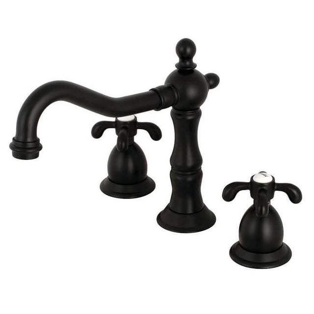 Kingston Brass KS1970TX Robinet de Lavabo à Large Diffusion 8 Po, Noir Mat
