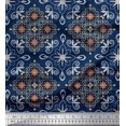 thumbnail image 1 of Soimoi polyester Crepe Fabric Filigree Damask Printed Fabric 1 Yard 42 Inch Wide, 1 of 3