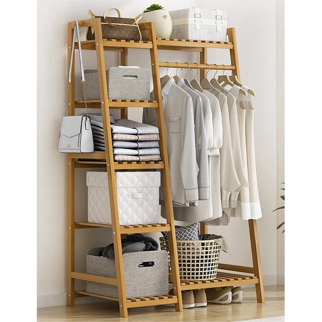 CC005 - Storage Clothing Rack-Wood(80cm)
